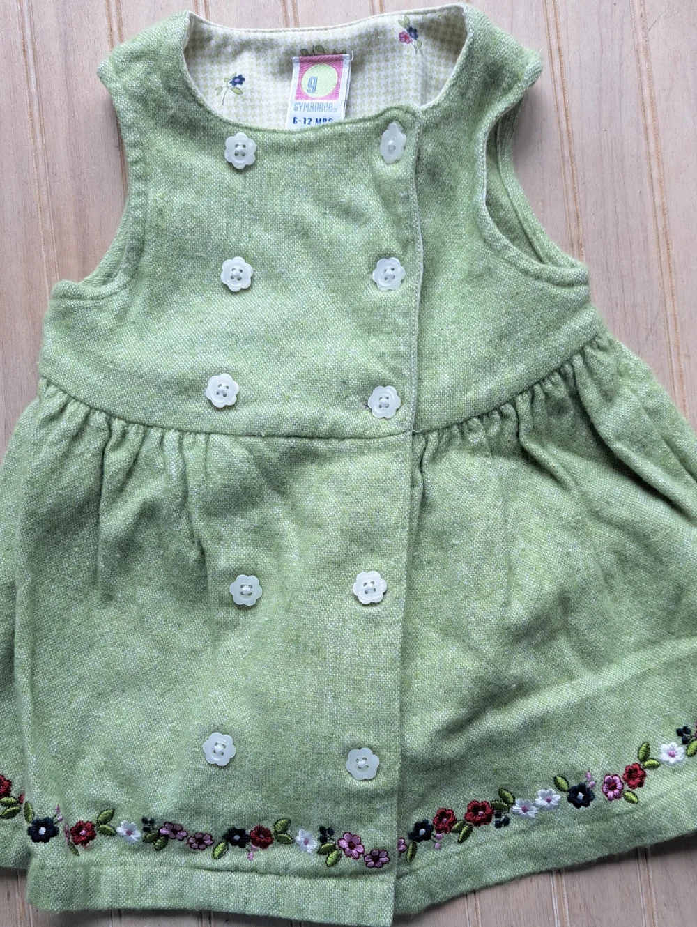 Gymboree Wool Blend Floral Embroidered Jumper Dress Top Set Baby Girl Infant